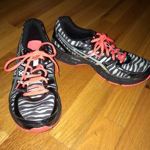 ASICS Black/Teal Gel DuoMax Athletic Zebra shoes